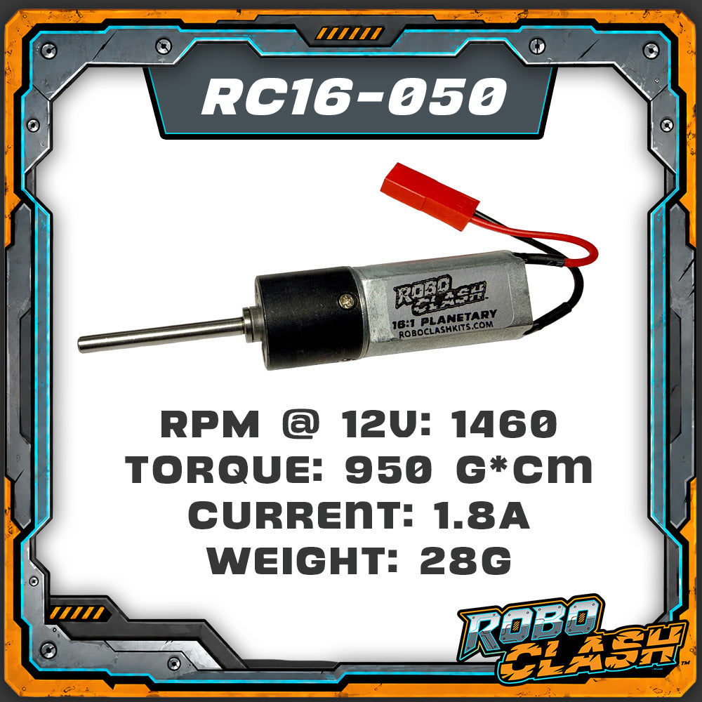 RoboClash Gearmotor - 16mm Brushed Planetary